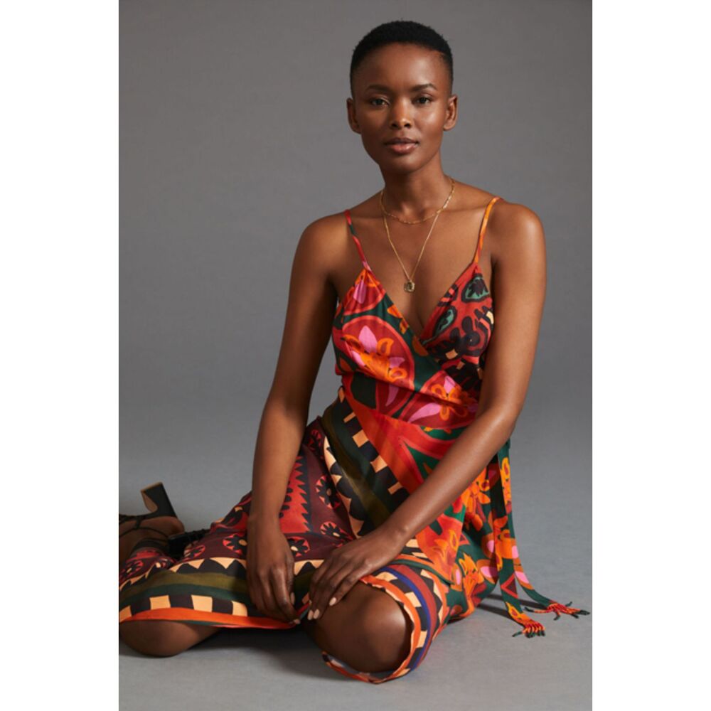 NEW FARM Rio for Anthropologie Hanky Wrap Midi Dress, Women's Size XSP